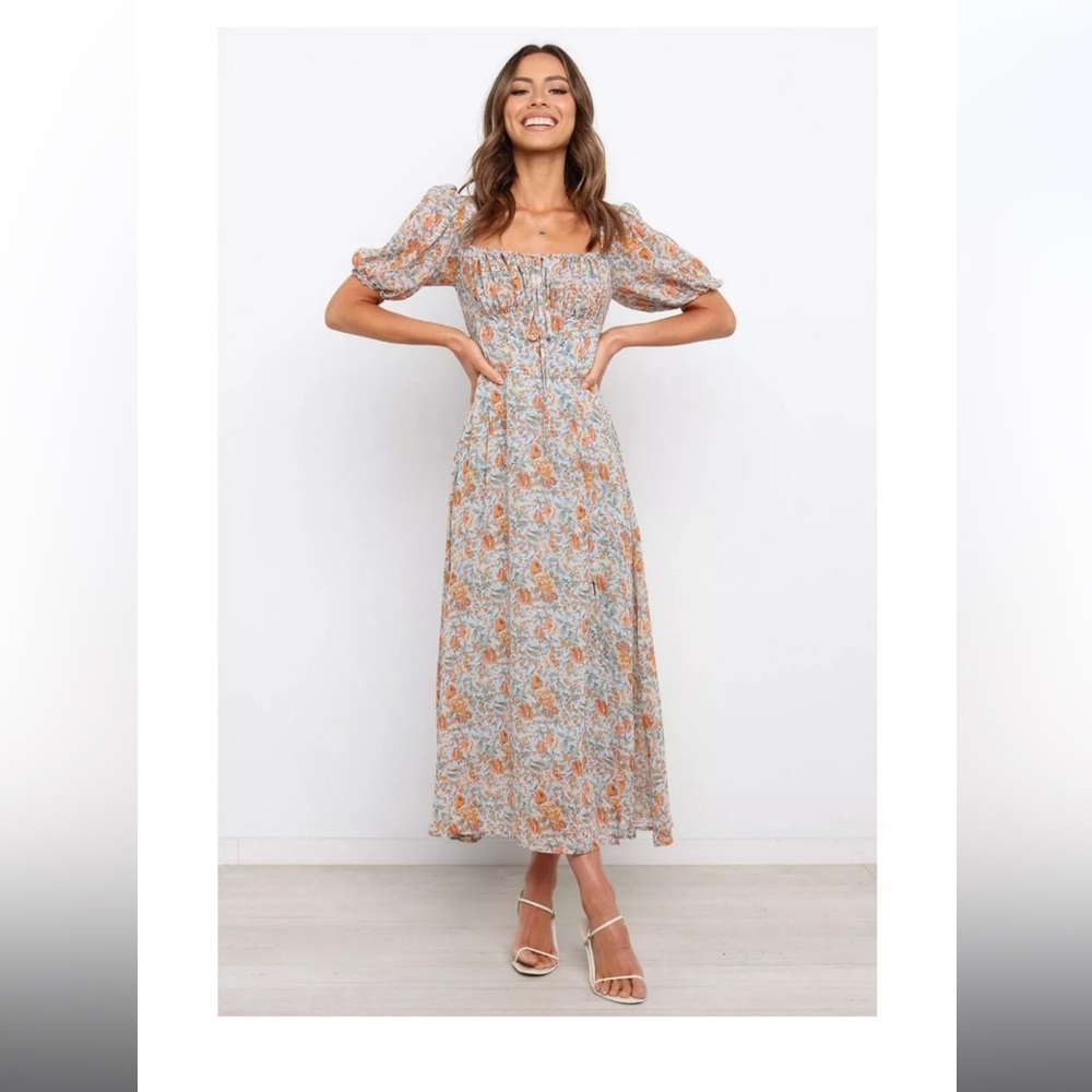 Petal and pup size 4 blue floral midi dress